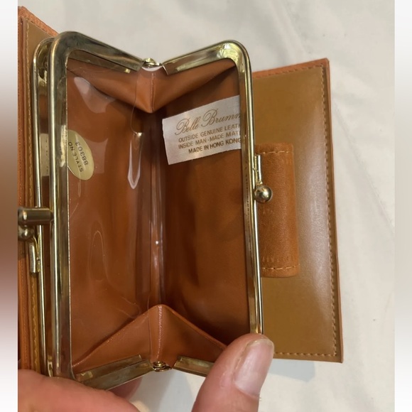 New Belle Brummel Clutch Wallet Style #88303 Genuine Leather With Design - Picture 2 of 10